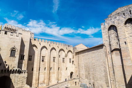 Papal palace in Avignon in a beautiful summer day, Franceのeditorial素材