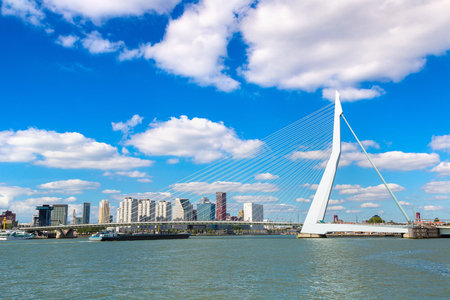 Erasmus bridge in Rotterdam in a beautiful summer day, The Netherlands