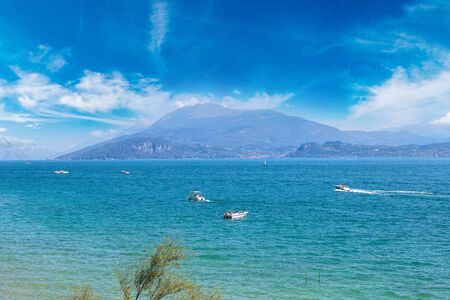 Sirmione on lake Garda in a beautiful summer day, Italyの写真素材