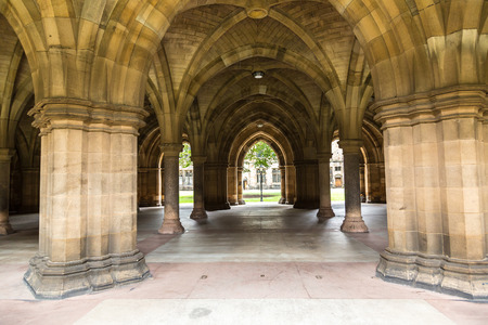 University of Glasgow Cloisters, Scotland in a beautiful summer day, United Kingdomのeditorial素材