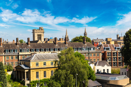 Panoramic aerial view of Oxford in a beautiful summer day, England, United Kingdomの写真素材