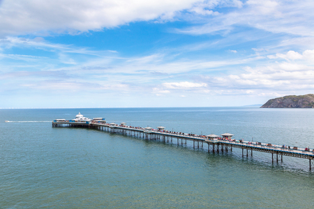 Llandudno Pier in Wales in a beautiful summer day, United Kingdomの写真素材