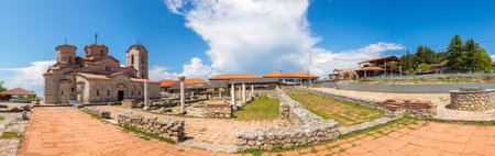 Church of St. Panteleimon in Ohrid in a beautiful summer day, Republic of Macedonia