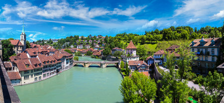 Panoramic view of Bern in a beautiful summer day, Switzerland