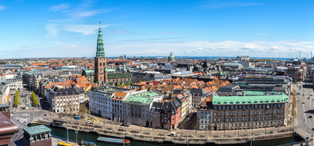 Aerial view of Copenhagen, Denmark in a sunny dayのeditorial素材
