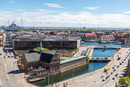 Aerial view of Copenhagen, Denmark in a sunny dayのeditorial素材