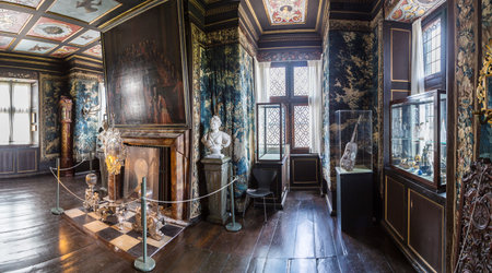 COPENHAGEN, DENMARK - MAY 24: Interior of Rosenborg Castle - build by King Christian IV in Copenhagen, Denmark in a sunny day on May 24, 2017のeditorial素材