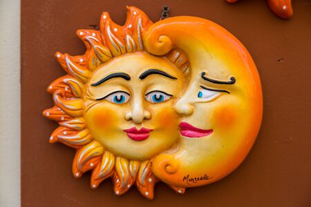 PALERMO, ITALY - JULY 28, 2017: Souvenirs of Sicily in Palermo, Italy in a beautiful summer dayのeditorial素材