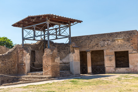 Pompeii city destroyed in 79BC by the eruption of volcano Vesuvius, Italy in a beautiful summer dayのeditorial素材