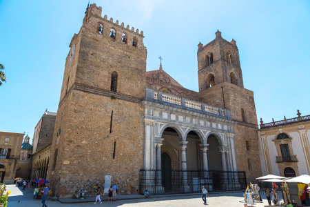 MONREALE, ITALY - JULY 28, 2017: Cathedral of Monreale, Italy in a beautiful summer dayのeditorial素材