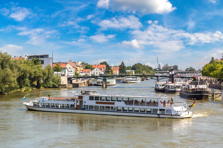 Regensburg and Danube river, Germany in a beautiful summer dayの写真素材
