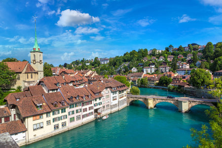 Panoramic view of Bern in a beautiful summer day, Switzerland