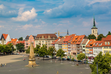 ERFURT, GERMANY - JUNE 18, 2016: Historical city centre in Erfurt in a beautiful summer day, Germany on June 18, 2016のeditorial素材