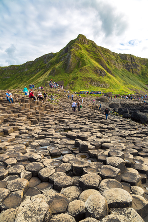 NORTHERN IRELAND, UNITED KINGDOM - JUNE 14, 2016: Giant's Causeway in a beautiful summer day, Northern Ireland on June 14, 2016のeditorial素材
