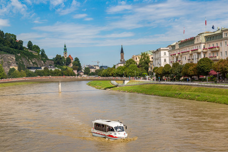 SALZBURG, AUSTRIA - JULY 25, 2017: Salzburg in a beautiful summer day, Austriaのeditorial素材