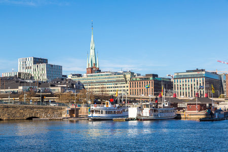 STOCKHOLM, SWEDEN - MAY 22: Gamla Stan, the old part of Stockholm in a sunny day, Sweden on May 22, 2017のeditorial素材
