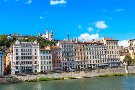 Cityscape of Lyon, France in a beautiful summer dayの写真素材