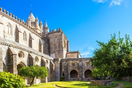 Cathedral of Evora, Portugal in a beautiful summer dayの写真素材