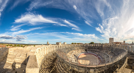 Arena and roman amphitheatre in Arles, France in a beautiful summer dayのeditorial素材