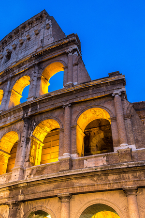 Colosseum in a summer night in Rome, Italyのeditorial素材