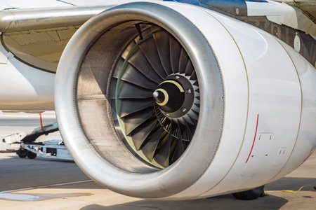 Airplane and engine in Singapore Changi Airport
