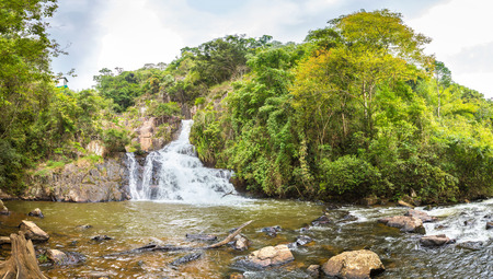 Panorama of Datanla Waterfall in Dalat, Vietnam in a summer dayのeditorial素材