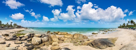Panorama of Hua Hin beach, Thailand in a beautiful summer dayのeditorial素材