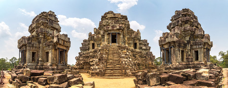 Panorama of Ta Keo temple ruins is Khmer ancient temple in complex Angkor Wat in Siem Reap, Cambodia in a summer dayのeditorial素材