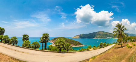 Panorama of  Phromthep Cape at Phuket in Thailand in a summer dayのeditorial素材