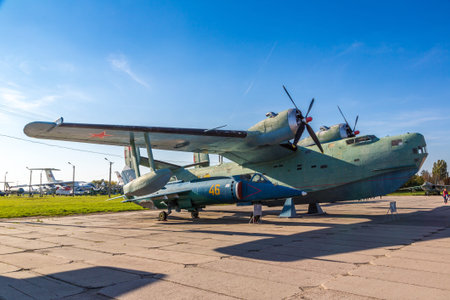 KIEV, UKRAINE - OCTOBER 6, 2018: Kiev National Aviation Museum in a sunny day next to Zhulyany...