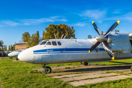 KIEV, UKRAINE - OCTOBER 6, 2018: Kiev National Aviation Museum in a sunny day next to Zhulyany...