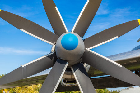 Propeller of Tupolev Tu-95 - Soviet turboprop-powered strategic bomber and missile platform