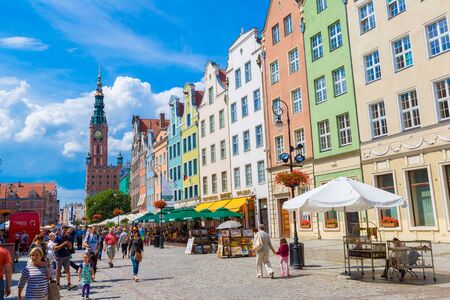 GDANSK, POLAND - APRIL 01, 2014:  People visitors Long Street on April 1, 2014 in Gdansk, Polandのeditorial素材
