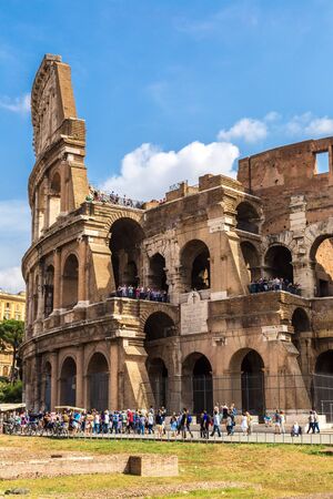 ROME, ITALY - JULY 12, 2014:  The Colosseum is a main tourist attraction in Rome in a summer day in Italy on July 12, 2014のeditorial素材