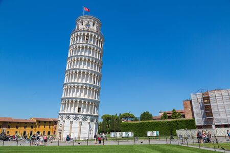 PISA, ITALY - JULY 22, 2017: Leaning tower of Pisa, Italy in a beautiful summer dayのeditorial素材