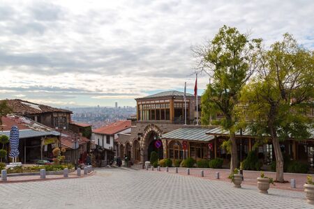 ANKARA, TURKEY - JULY 29, 2017: Old market (bazar) street in Ankara, Turkey in a beautiful summer dayのeditorial素材