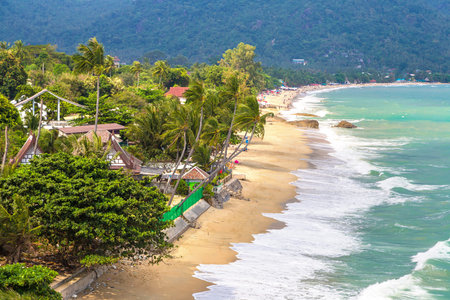 Lamai Beach on Koh Samui island, Thailand in a summer day