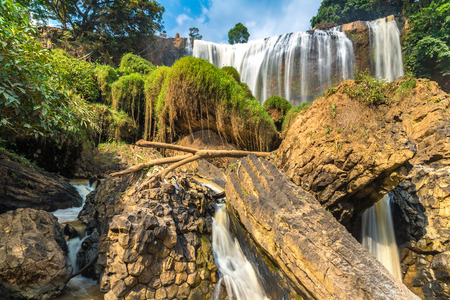 Elephant waterfall in Dalat, Vietnam in a summer dayの写真素材