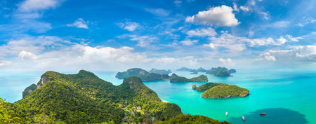 Panorama of Mu Ko Ang Thong National Park, Thailand in a summer day
