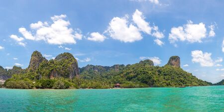 Panorama of Ao Phra Nang Beach, Krabi, Thailand in a summer dayの写真素材