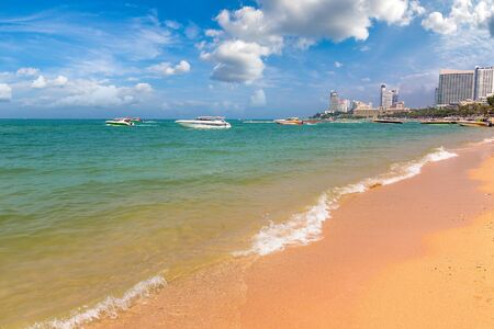 Pattaya Gulf and beach, Thailand in a summer dayの写真素材