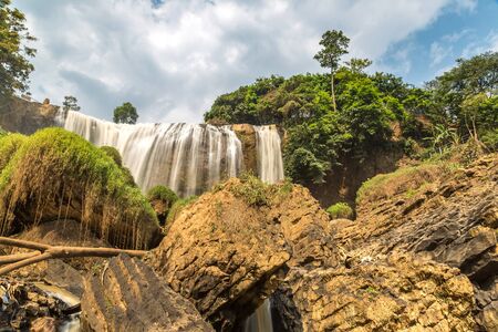 Elephant waterfall in Dalat, Vietnam in a summer dayの写真素材