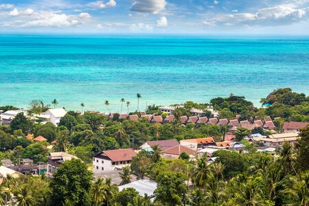 Panoramic aerial view of Koh Samui island, Thailand in a summer dayの写真素材