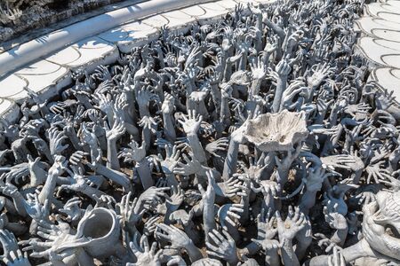 White Temple (Wat Rong Khun) in Chiang Rai, Thailand in a summer dayの写真素材
