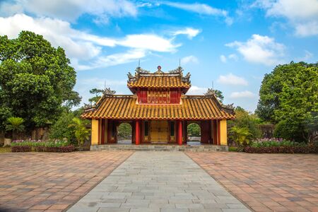 Imperial Minh Mang Tomb in Hue, Vietnam in a summer dayの写真素材