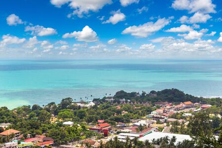 Panoramic aerial view of Koh Samui island, Thailand in a summer dayの写真素材
