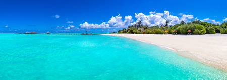 Panorama of Tropical beach in the Maldives at summer dayのeditorial素材