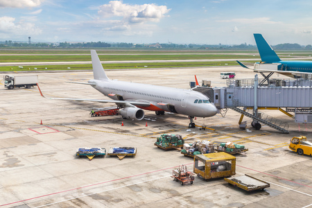 Noi Bai International Airport in Hanoi in a summer dayのeditorial素材