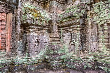 Preah Khan temple in complex Angkor Wat in Siem Reap, Cambodia in a summer dayの写真素材