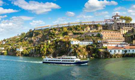 Panoramic aerial view of Porto in a beautiful summer day, Portugal